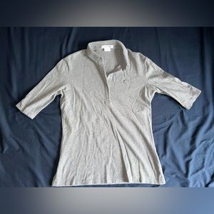 Lacoste Womens quarter sleeve grey polo size 40